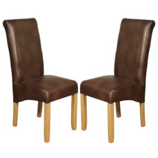 An Image of Sika Tan Leather Air Dining Chair In Pair