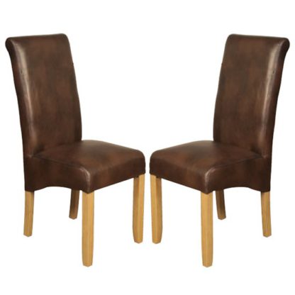 An Image of Sika Tan Leather Air Dining Chair In Pair