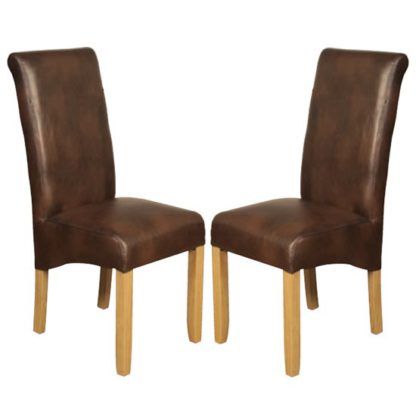51f5f49db01593a9b42f7382da06bb2e20a53a731a62a2702ed8a904989e9ecc.jpg An Image of Sika Tan Leather Air Dining Chair In Pair