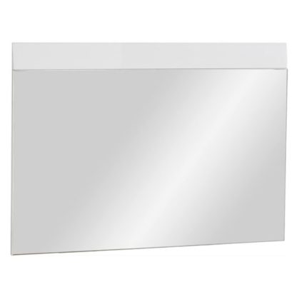 An Image of Adrian Wall Bedroom Mirror With White High Gloss Frame