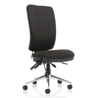 An Image of Chiro Fabric High Back Office Chair In Black No Arms