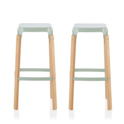 5273a344b6dee47bd96392b8bbc8d9e3cd7671f35e0bf4782d0b8c4f10684921.jpg An Image of Hoker 66cm Bar Stools In Glossy Green In A Pair