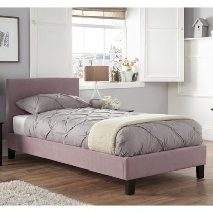 528f65c2d9db537f0611a61eecaf9fc0adb678d03867cd36ecd01949529fac5f.jpg An Image of Evelyn Latte Fabric Upholstered Single Bed