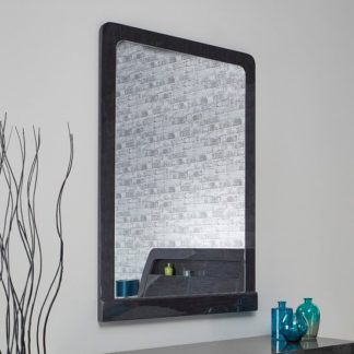 An Image of Devito Wooden Dressing Mirror In Grey Gloss Grain Effect Frame