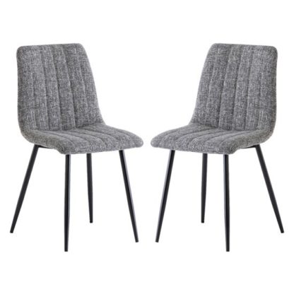 530487ac2d92c24820c8f402c89122e6e54f7e0a8c179161ad591a34bb7c7845.jpg An Image of Virgo Grey Fabric Dining Chairs In Pair