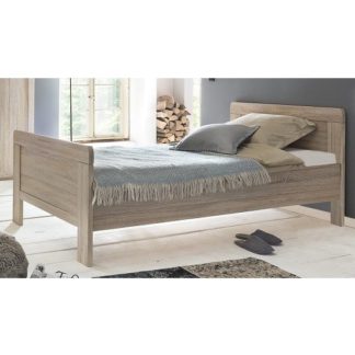 An Image of Newport Wooden Single Bed In Oak Effect