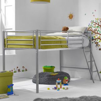 An Image of Saturn Metal Mid Sleeper Bunk Bed In Silver