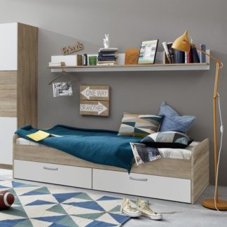 An Image of Rimini Childrens Bed In Sawn Oak And White