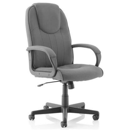 An Image of Lincoln Fabric Executive Office Chair In Charcoal With Arms