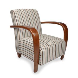 An Image of Restmore Chenille Stripe Armchair In Duck Egg