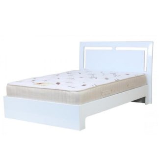 An Image of Amentis King Size Bed In White High Gloss