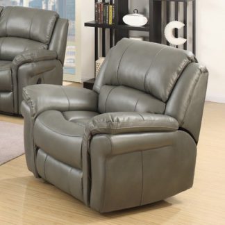 An Image of Claton Recliner Sofa Chair In Grey Faux Leather