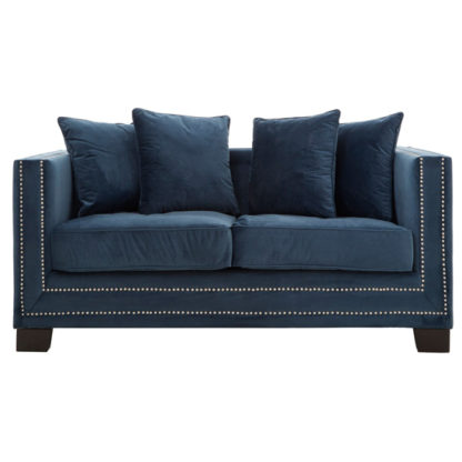 56a32693028f5ee7609d347be28ca6672c988201fe9e03ef7ead3b4fa7c69ad7.jpg An Image of Pipirima 2 Seater Midnight Velvet Sofa In Blue