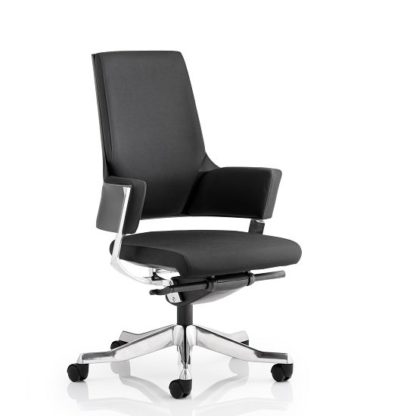 56b2bbe51e09f6302d0b8a65649b860ba97cd441bfda2136b900ce53f759bd18.jpg An Image of Cooper Office Chair In Black Fabric With Medium Back