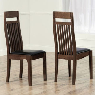 An Image of Pollux Dark Brown Dining Chairs In Pair