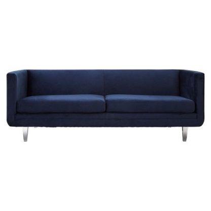 5741440f6c1d1bd15d8ee8ff19cd1485eb1ec3a81abc67e52cf2511fed3c104c.jpg An Image of Arcalis Velvel Three Seater Sofa In Dark Blue Finish