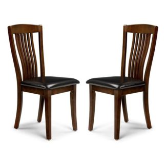 An Image of Chaumont Dining Chair In Mahogany With Brown Seat In A Pair