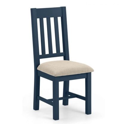 An Image of Grecian Wooden Dining Chair In Midnight Blue Lacquer