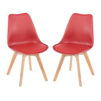 An Image of Arturo Red Bistro Chair In Pair