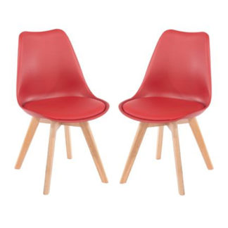 An Image of Arturo Red Bistro Chair In Pair