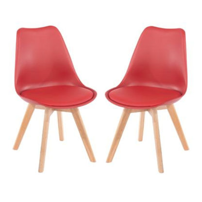 An Image of Arturo Red Bistro Chair In Pair