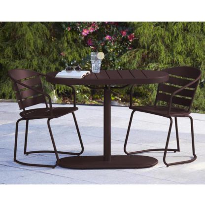 588139b5f43952ac2fb427911d7b9438310794035b501966dcbf3ba49408ee9a.jpg An Image of Intellifit Steel Set Of 3 Bistro Patio Set In Sandy Brown