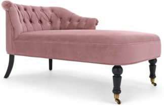 An Image of Bouji Right Hand Facing Chaise Longue, Powder Pink Velvet