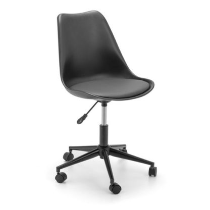 An Image of Erika PU Fabric Office Chair In Black