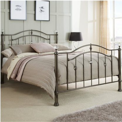 58fa6f2cf409f52816bc17cc8f78f7988b2690ce4de91b3d938857c432a5f3a0.jpg An Image of Ashley Metal Super King Size Bed In Black Nickel