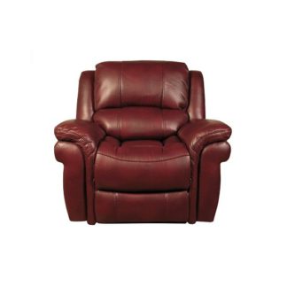 An Image of Claton Recliner Sofa Chair In Burgundy Faux Leather