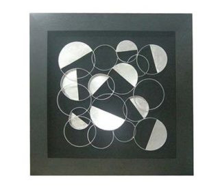 An Image of Framed Silver Discs Wall Art