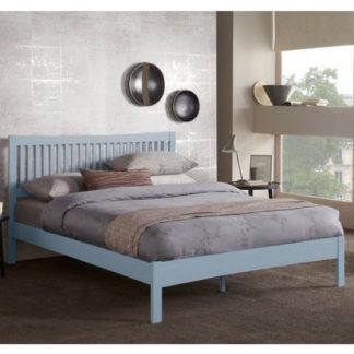 An Image of Mya Hevea Wooden Small Double Bed In Grey