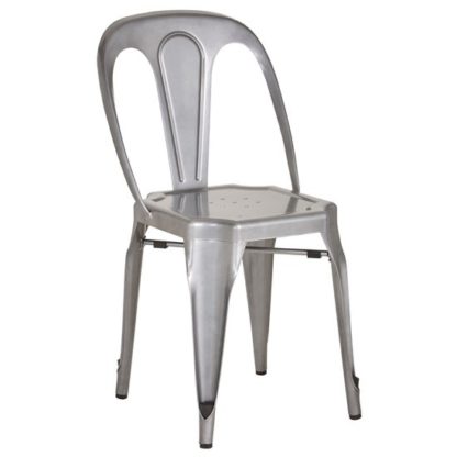 5b70e15f84f60fd616f3b5cd5b033f339cf9808663aa8596bfc00d64caf82d54.jpg An Image of Dschubba Metal Dining Chair In Grey