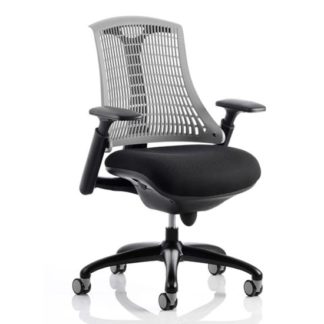 An Image of Flex Task Office Chair In Black Frame With Grey Back