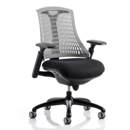 An Image of Flex Task Office Chair In Black Frame With Grey Back