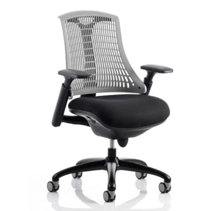 5bc3bf11b0bb1a26f9819a0e45367aa7998a78ad0b875be044227c485463bcc0.jpg An Image of Flex Task Office Chair In Black Frame With Grey Back