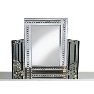 An Image of Elena Dressing Table Mirror In Silver With Crystal Detail