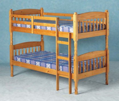 An Image of Albany Old Antique Pine Bunk Bed with Ladder