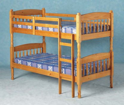 5c015f6be0d8eb527ffc542169d3a84d90eaaf9a2768bb69cbdd26b0c06c6d14.jpg An Image of Albany Old Antique Pine Bunk Bed with Ladder