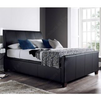 An Image of Madea Ottoman Storage King Size Bed In Black Bonded Leather