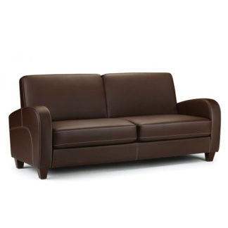 An Image of Vivo 3 Seater Sofa in Chestnut Faux Leather