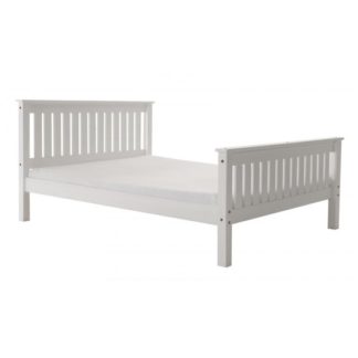 An Image of Manila High Footend Pine Single Bed In White