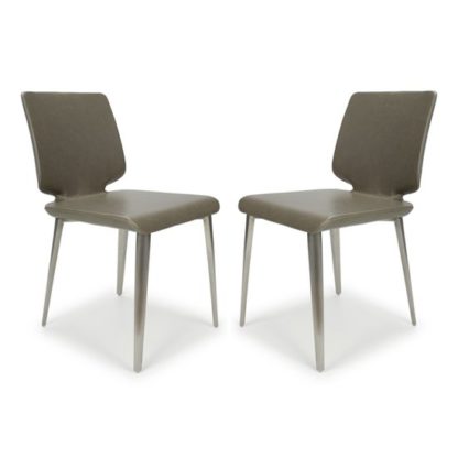 5c2f572b6721f7404df2838f7f6ab75ff19c29b17da9d622ebe2e98a7c43a609.jpg An Image of Skypod Square Armless Leather City Grey Dining Chairs In Pair