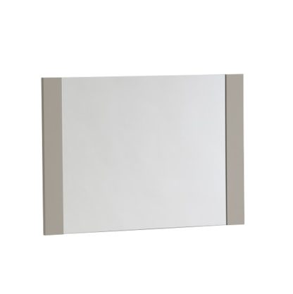 An Image of Houston Wall Mirror Rectangular In Grey Gloss