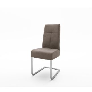 An Image of Ibsen Modern Dining Chair In Leather Look Sand