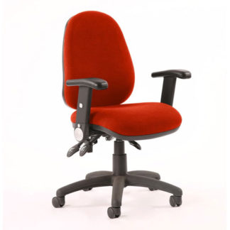 An Image of Luna II Office Chair In Tabasco Red With Folding Arms