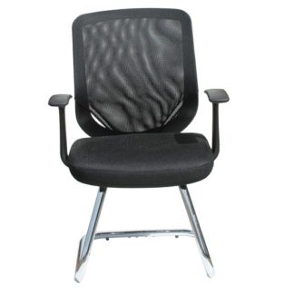 An Image of Atlanta Visitors Home And Office Chair In Black With Fabric Seat