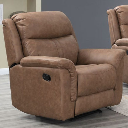 An Image of Proxima Fabric Lounge Chaise Armchair In Dark Taupe