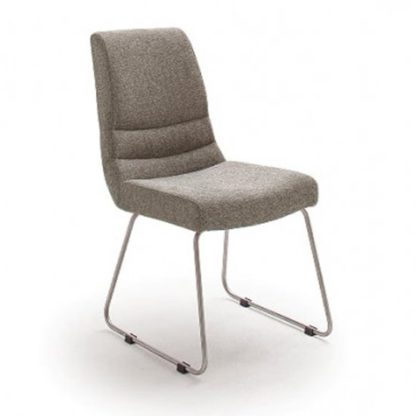 An Image of Montera Fabric Cantilever Dining Chair In Cappuccino