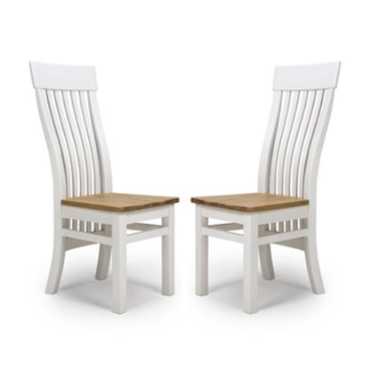 5dbd5d4ed4e7a4c70d0d3bc8ccd77dbb26915a4629613ca6d9add9a44ffa5408.jpg An Image of Portland Slat Back Wooden Dining Chairs In Pair
